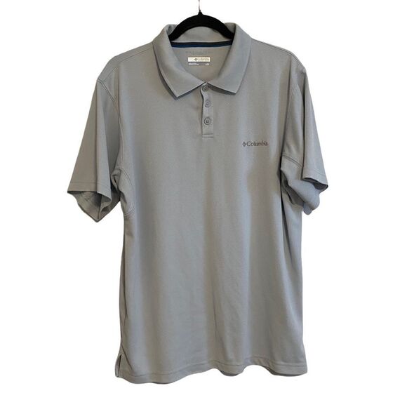 Columbia Omni Shade Sun Protection Short Sleeve Polo Mens Large Gray AN0265 - Picture 1 of 7